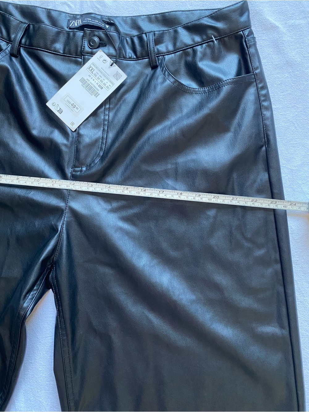 Zara Faux Leather Black Pants SZ XXL, Casual, elegant, classic - Picture 13 of 15